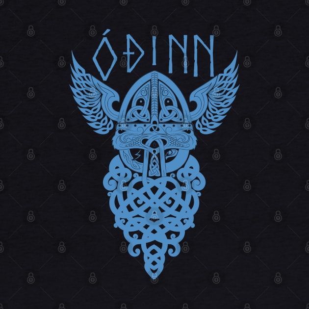 Odin Norse Pagan God Viking Mythology Allfather Blue by Blue Pagan
